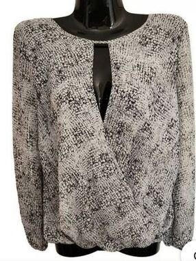 Vince Camudo Animal Print Fayx Wrap Blouse